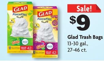 Family Dollar Glad trash bags offer