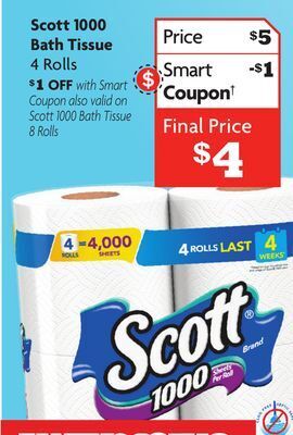 Family Dollar Scott 1000 bath tissue offer