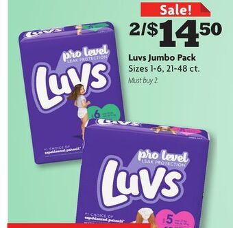 Family Dollar Luvs jumbo pack offer