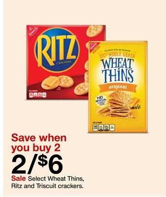 Target Select wheat thins, ritz and triscuit crackers offer