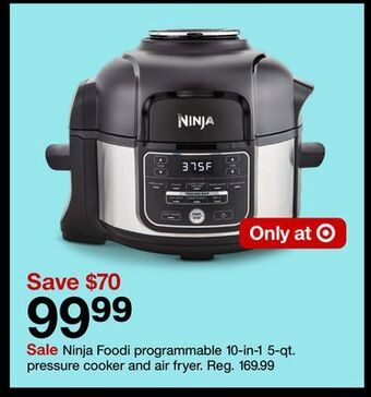 Target Ninja foodi programmable 10-in-1 5-qt. pressure cooker and air fryer offer