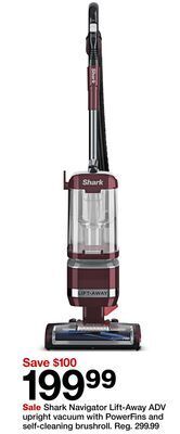 Target Shark navigator lift-away adv upright vacuum with powerfins and self-cleaning brushroll offer