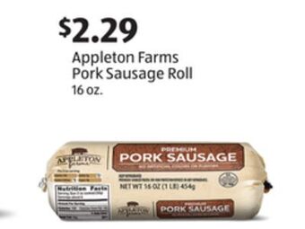 Aldi Appleton farms pork sausage roll offer