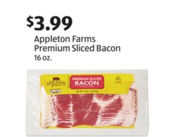 Aldi Appleton farms premium sliced bacon offer