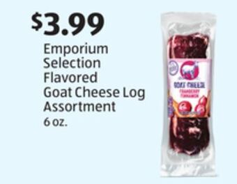 Aldi Emporium selection flavored goat cheese log assortment offer