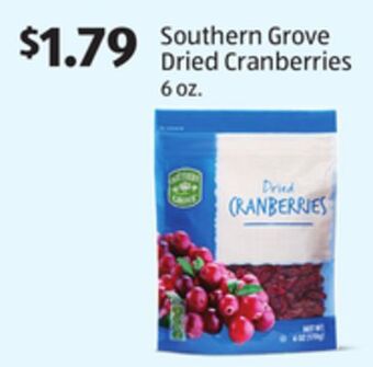 Aldi Southern grove dried cranberries offer