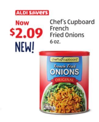 Aldi Chef's cupboard french fried onions offer