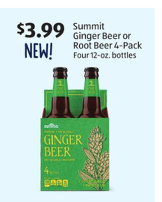 Aldi Summit ginger beer or root beer 4-pack offer