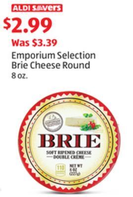 Aldi Emporium selection brie cheese round offer