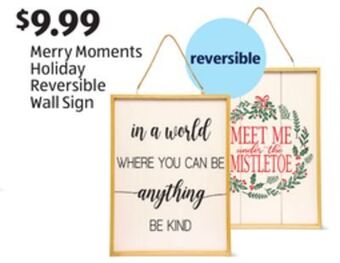 Aldi Merry moments holiday reversible wall sign offer