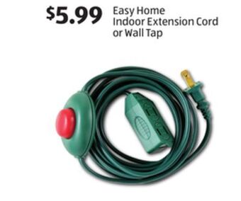 Aldi Easy home indoor extension cord or wall tap offer