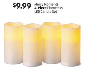 Aldi Merry moments 4-piece flameless led candle set offer