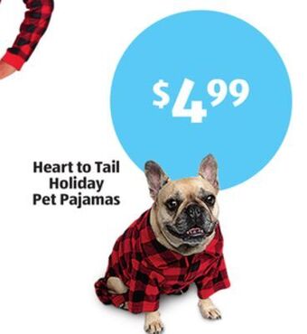 Aldi Heart to tail holiday pet pajamas offer