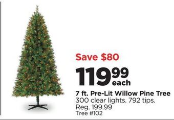 Michaels 7 ft. pre-lit willow pine tree offer