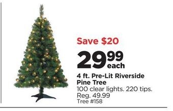 Michaels 4 ft. pre-lit riverside pine tree offer