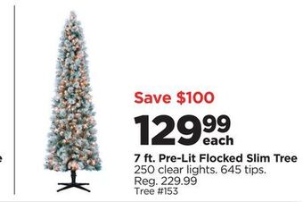 Michaels 7 ft. pre-lit flocked slim tree offer