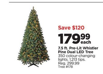 Michaels 7.5 ft. pre-lit whistler pine dual led tree offer