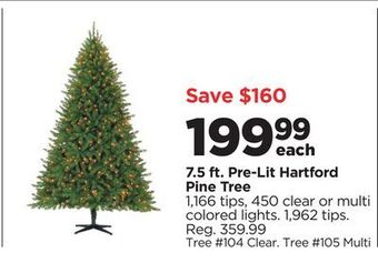 Michaels 7.5 ft. pre-lit hartford pine tree offer