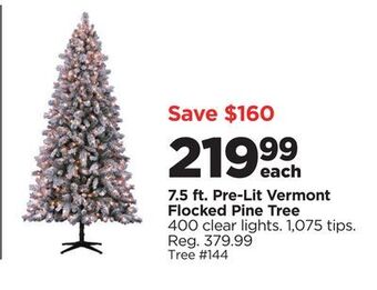 Michaels 7.5 ft. pre-lit vermont flocked pine tree offer