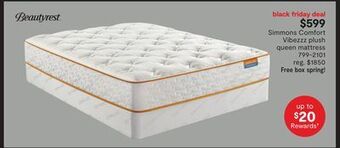 JC Penney Simmons comfort vibezzz plush queen mattress offer