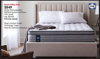 JC Penney Sealy posturepedic retford queen mattress offer