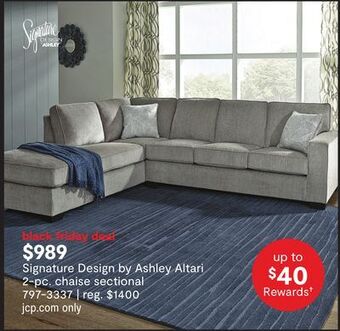 JC Penney Signature design by ashley altari 2-pc. chaise sectional offer