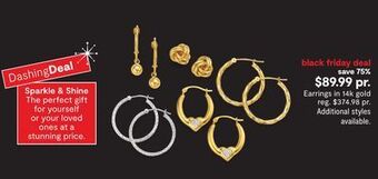 JC Penney Earrings in 14k gold offer