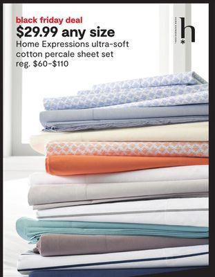 JC Penney Home expressions ultra-soft cotton percale sheet set offer