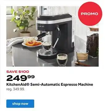 Bed Bath & Beyond Kitchenaid® semi-automatic espresso machine offer