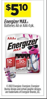 Dollar General Energizer max® batteries offer