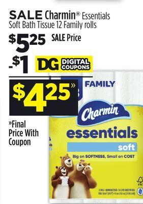 Dollar General Charmin® essentials soft bath tissue offer