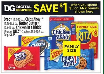 Dollar General Oreo® chips ahoy! nutter butter® chicken in a biskit or ritz® offer