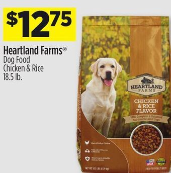 Dollar General Heartland farms® dog food chicken & rice offer