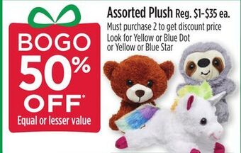 Dollar General Assorted plush offer