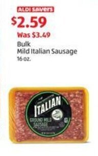Aldi Bulk Mild Italian Sausage 16 oz. offer