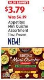 Aldi Appetitos Mini Quiche Assortment 11 oz. offer