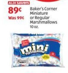 Aldi Baker's Corner Miniature or Regular Marshmallows 10 oz. offer