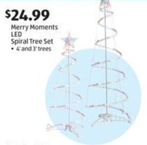 Aldi Merry Moments Led Spiral Tree Set offer