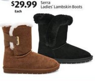 Aldi Serra Ladies Lambskin Boots offer