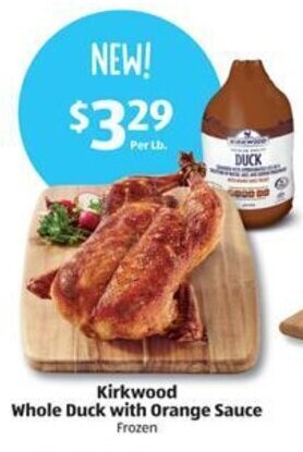 Aldi Kirkwood Whole Duck with Orange Sauce offer
