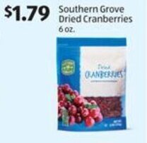 Aldi Southern Grove Dried Cranberries 6 oz. offer