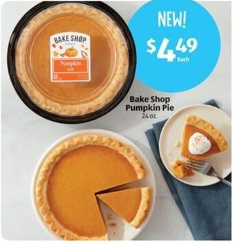 Aldi Bake Shop Pumpkin Pie 24 oz. offer