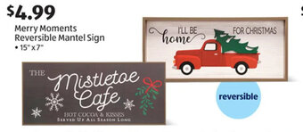 Aldi Merry Moments Reversible Mantel Sign offer