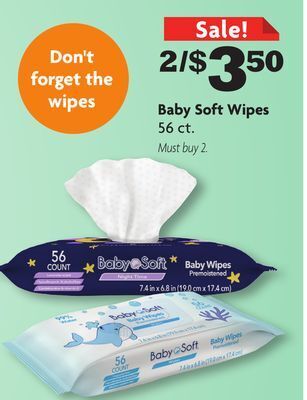 Family Dollar Baby soft wipes offer