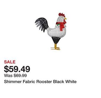 Tractor Supply Company Shimmer fabric rooster black white offer