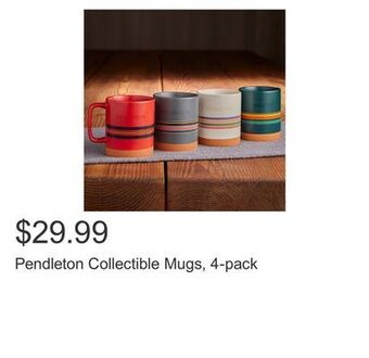 Costco Pendleton collectible mugs, 4-pack offer