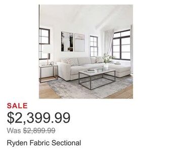 Costco Ryden fabric sectional offer