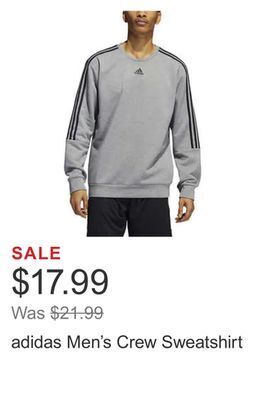 Costco Adidas men's crew sweatshirt offer