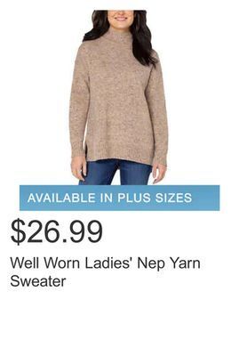 Costco Well worn ladies' nep yarn sweater offer