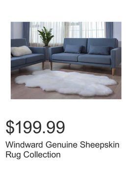 Costco Windward genuine sheepskin rug collection offer